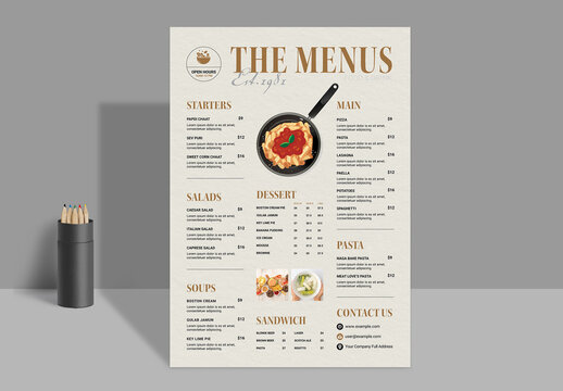 Clean Food Menu Template