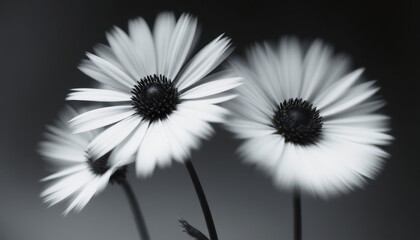 white flower on black background