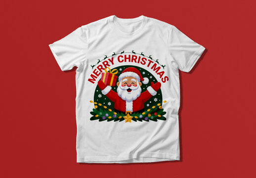 Merry Christmas T Shirt Design Template Layout