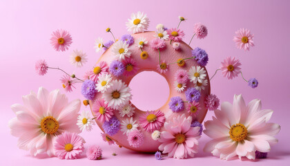 pink flower on white