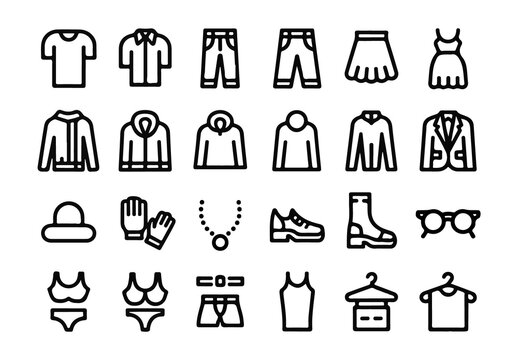 Modern Style Fashion Icon Set
