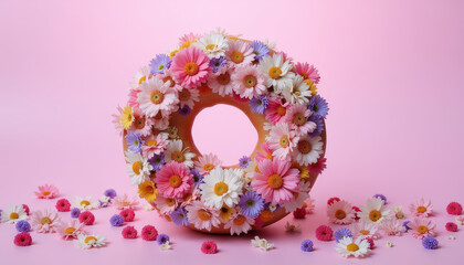 donut with pink icing