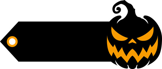 Halloween price tag. Gift tags set. Stickers price. Pumpkin for Halloween with written discount percentages for coupons, social networks, covers, posters, showcase decorations, markets.