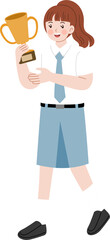 Obraz premium cute high school student cartoon character