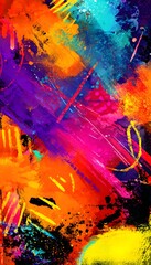 Fototapeta premium Abstract Pop Art Painting With Explosive Disco Lights