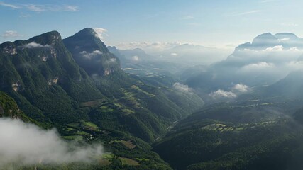 Wanderlust Poster portraying breathtaking mountain peaks above the clouds, a dreamy destination that inspires wanderlust adventure and exploration
