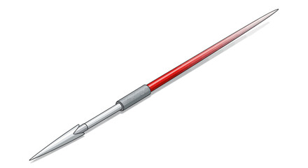 Fototapeta premium Illustration of a red and white Javelin with sharpened point for sports
