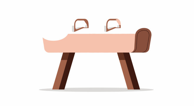 Illustration of a pommel horse with parallel bars for artistic gymnastics