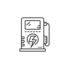 Charging Station for electric car Symbol Outline icon Transparent background Editable Stroke