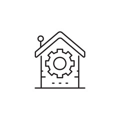 Smart home icon, House Technology, Symbol Outline icon Transparent background Editable Stroke