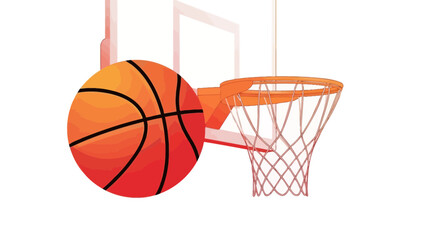 Vibrant basketball near the hoop, poised for a spectacular shot