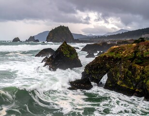 Stormy coastal rocks
