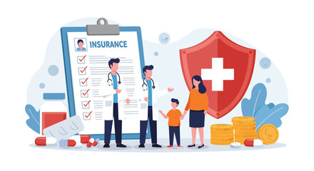 Family Health Insurance Protection with Doctors and Shield.