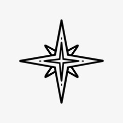 Obraz premium Christmas star illustration symbol black.