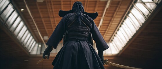 Person in traditional Japanese martial arts attire