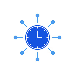 Time Management icon outline editable stroke line drawing eps.