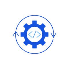 Development icon outline editable stroke line drawing eps.