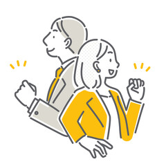 Positive business person - simple and stylish line drawing illustration