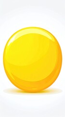 Bright yellow, glossy circle on white