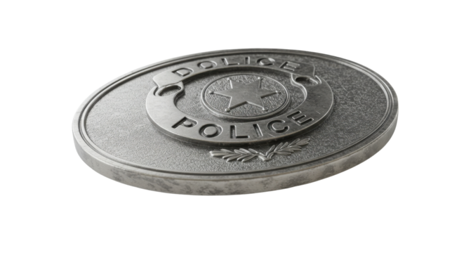 Police badge with star symbol isolated PNG with Transparent Background