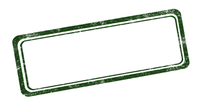 Blank rectangular stamp with grunge texture isolated PNG with Transparent Background