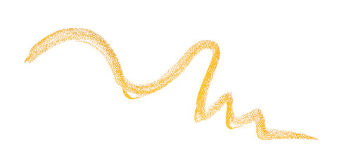 Hand drawn yellow pencil lines, circles, stripes and squiggly lines on a transparent background.