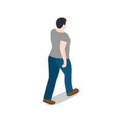 Fototapeta premium Isometric illustration of a person walking, isolated on transparent background