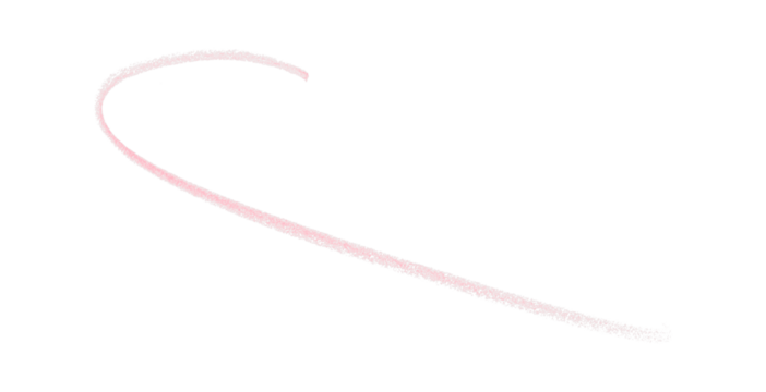 Hand drawn pink pencil lines, circles, stripes and squiggly lines on transparent background.