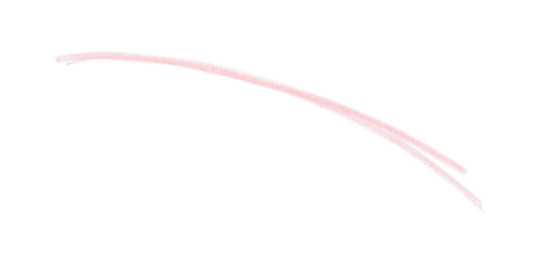 Hand drawn pink pencil lines, circles, stripes and squiggly lines on transparent background.