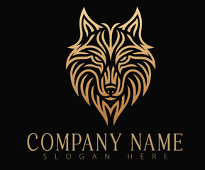 An abstract wolf head emblem illustration.