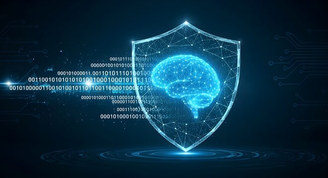 Artificial Intelligence Cybersecurity Data Protection Concept
