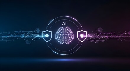 Artificial Intelligence Cybersecurity Data Protection Concept
