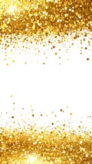 Gold glitter confetti border on white background (2)