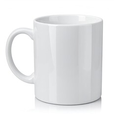 Plain white ceramic mug