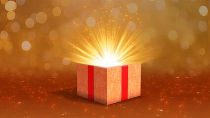 Magical Gift Box Bursting with Light