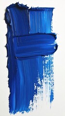 Vertical, vibrant blue paint strokes on white