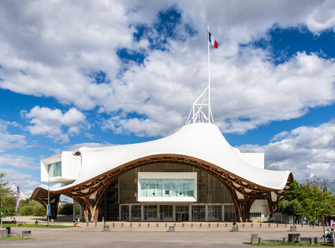 Metz, France - September 5, 2025: General view of the Centre Pompidou-Metz, a museum of modern and contemporary art opened in 2010 and designed by Shigeru Ban, Jean de Gastines and Philip Gumuchdjian.