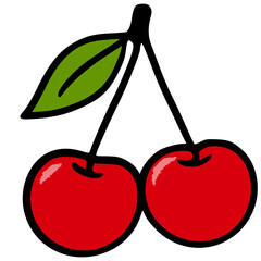 Cherry hand drawn vector icon
