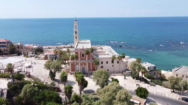 Old Jaffa port, Tel Aviv, Israel. Aerial view 