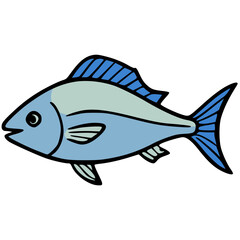 Mackerel hand drawn vector icon