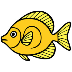 Yellow tang hand drawn vector icon