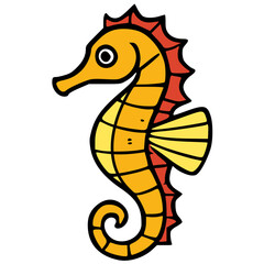 Fototapeta premium Seahorse hand drawn vector icon