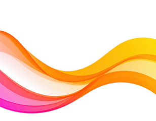 Abstract wavy graphic with bright orange, pink, and yellow gradients