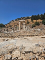 Fototapeta premium Ancient Ephesus, ruins in Turkey, ruins of the Ancient Roman and Ancient Greek empires, Selcuk, Izmir province