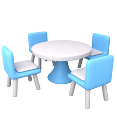 Dining Set 3D Illustration