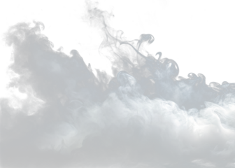 Isolated Abstract White and Gray Smoke PNG, Transparent Background