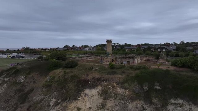 Fuerte de la Galea o Castillo del Pr&iacute;ncipe en la r&iacute;a del Nervi&oacute;n, Guecho, Vizcaya Pa&iacute;s Vasco