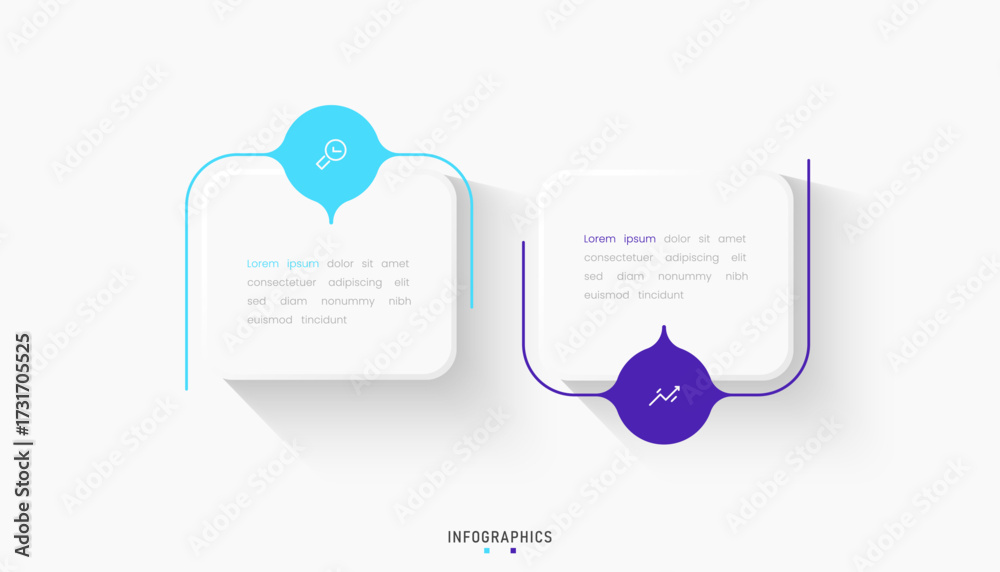 Wall mural vector infographic label design template with icons and 2 options or steps. can be used for process 