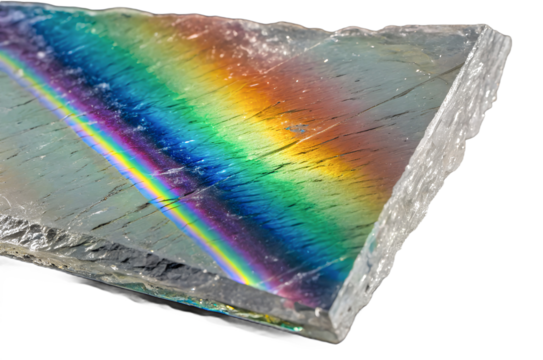 Iridescent Rainbow Prism Mineral Rock, Transparent Background - Powered by Adobe