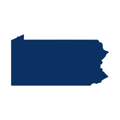 Pennsylvania map. Pennsylvania USA map vector. Pennsylvania state map on navy